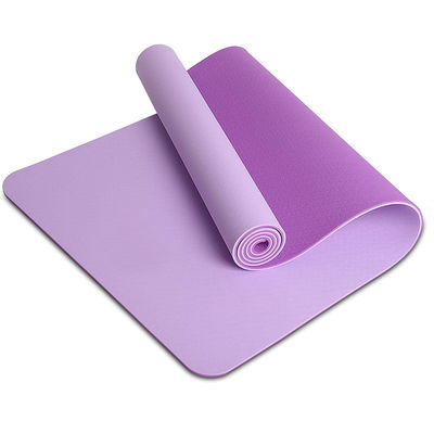 De lichtpaarse van de Douane niet Misstap Vriendschappelijke TPE Yoga Mat Foldable With Travel Bag van Pilates Eco