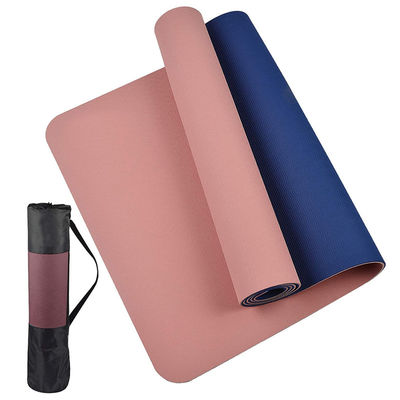De lichtpaarse van de Douane niet Misstap Vriendschappelijke TPE Yoga Mat Foldable With Travel Bag van Pilates Eco