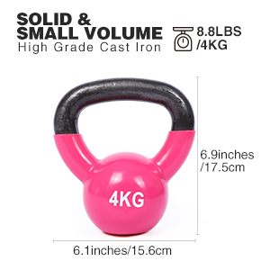 De roze Sterkte die van het Lichaams Stevige Gietijzer Kettlebell voor de Training van de Huisgymnastiek opleiden 3
