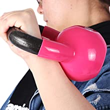 De roze Sterkte die van het Lichaams Stevige Gietijzer Kettlebell voor de Training van de Huisgymnastiek opleiden 8