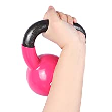 De roze Sterkte die van het Lichaams Stevige Gietijzer Kettlebell voor de Training van de Huisgymnastiek opleiden 9