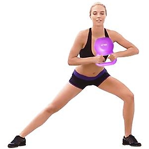 De comfortabele van het Gietijzerkettlebell van de Handgreep Stevige Gewichten Blauwe 10lb 15lb 20lb 8