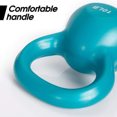 De comfortabele van het Gietijzerkettlebell van de Handgreep Stevige Gewichten Blauwe 10lb 15lb 20lb
