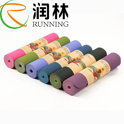 Aangepaste Druktpe Yoga Mat Single Color 6mm voor Geschiktheid